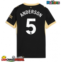 Camisa de Futebol Manchester City Elliot Anderson #5 Equipamento Secundário Mulheres 2026-27 Manga Curta